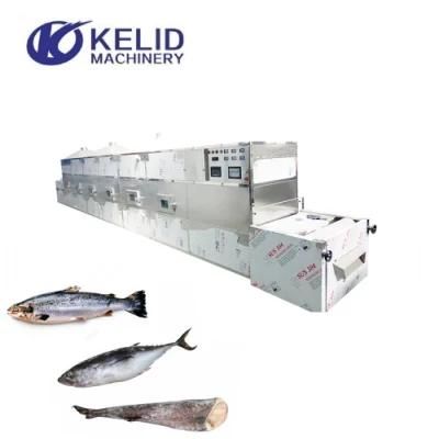 Fast Tunnel Microwave Continuous Thawing Tuna Cod Fish Machine Equipment