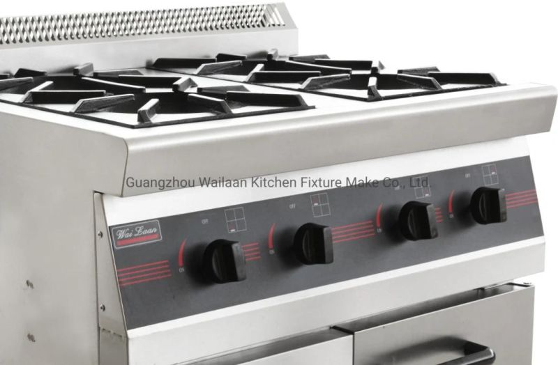 Stainless Steel Body Freestanding Installation Gas Stove Cooking Range Kitchen Equipment