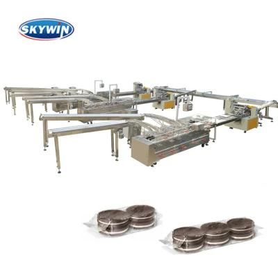 Round/Square Sandwich Cookies Biscuit Jam Creaming Machine Packaging on-Edge Machinery