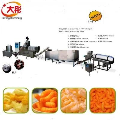 Twin Screw Puff Corn Chips Snacks Food Processing Line Price