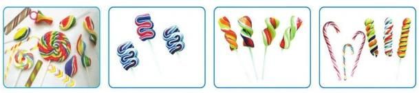 Multicolor Swirl Rainbow Lollipop Production Line