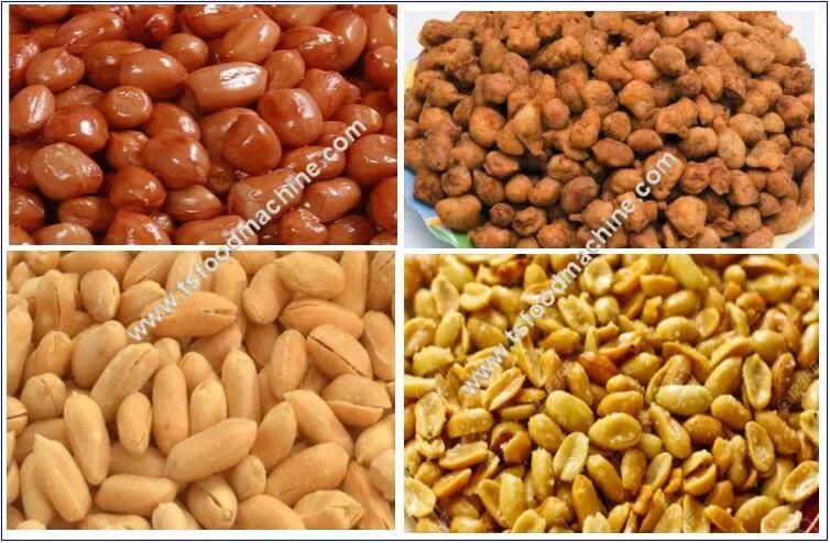 Gas Heating Coated Peanut Frying Machine Deoiling Machine and Mixing Machine