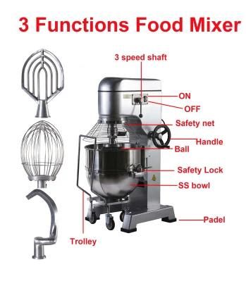Bakery Equipment-Planetary Food Mixer Electric Automatic Spiral Dough Mixer-80L