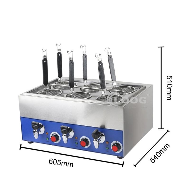 Professional Food Service Machinery Countertop Noodle Cookers 6000W Electric Pasta Cooker for Commercial Kitchen Equipment