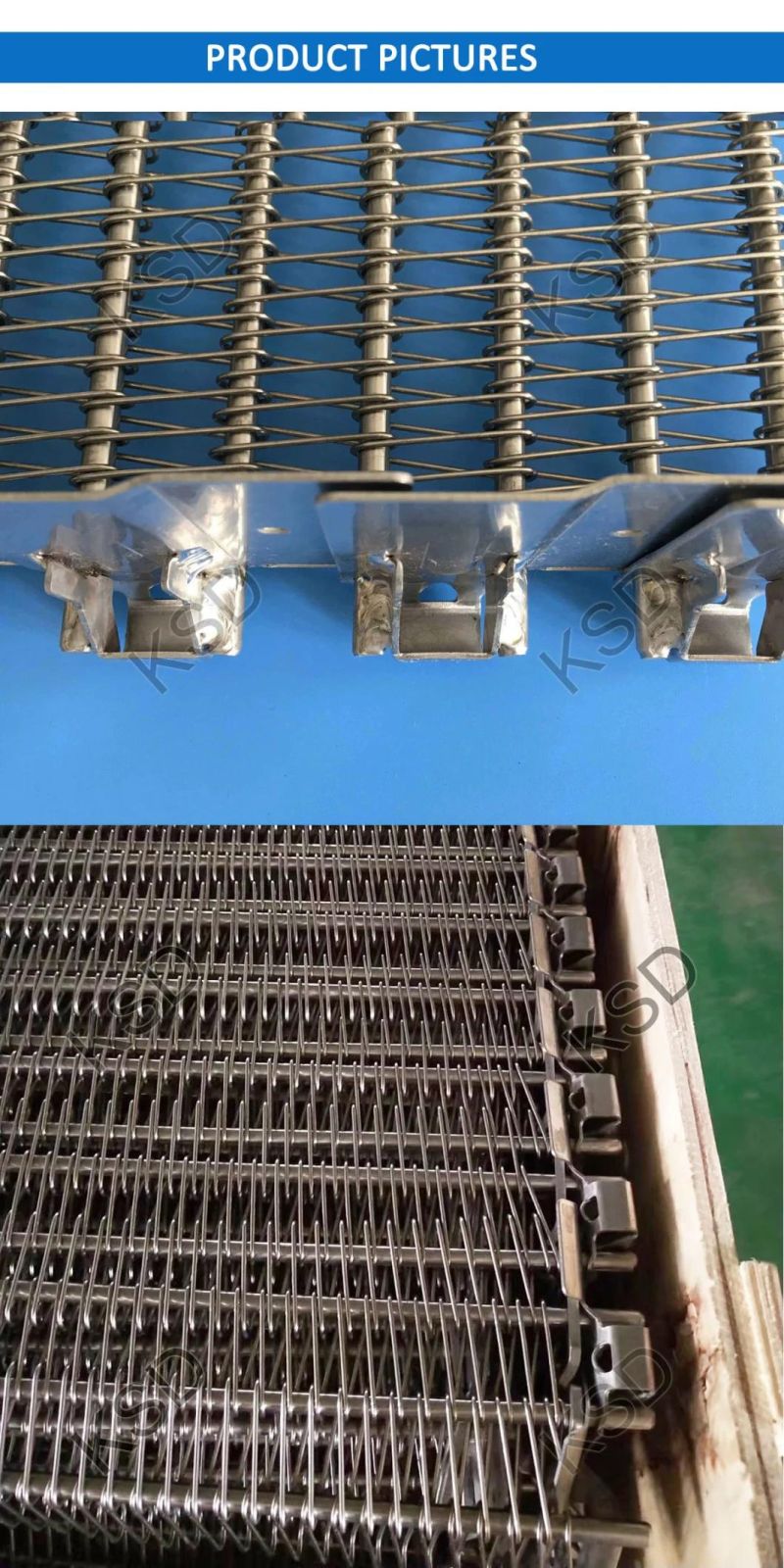 China Manufacturer OEM Belts Self Stacking Belt for Spiral Freezer