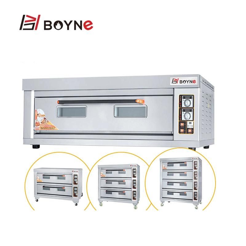 Double Deck Six Trays Electric Pizza Baking Oven with Temperature Controlled