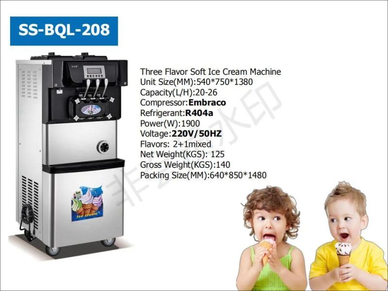 Best Price Small Soft Serve Ice Cream Machine with 3 Flavors