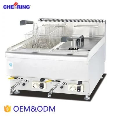 12L Counter Top 2 Tank 2 Basket Gas Fryer