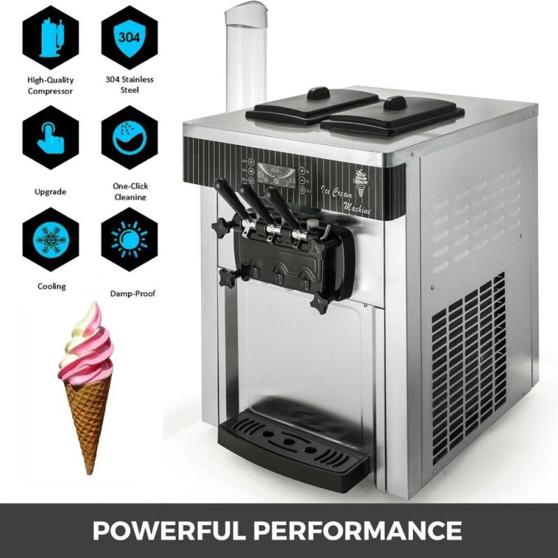 China High Quality 3 Flavors Soft Serve Ice Cream Maker Machine