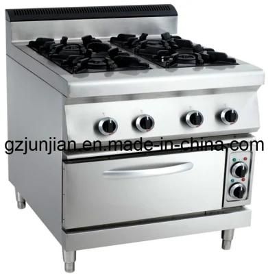 High Quality Professional Freestanding 4 Burner Gas Food Cooker Machinery with Oven Stove ...