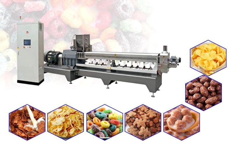 professional Whole Line Corn Flakes Making Machine Extruded Breakfast Cereal Food Making machinery Plant