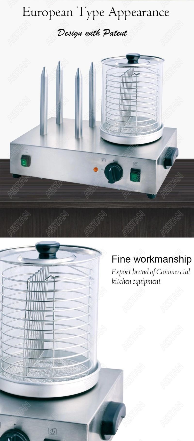 Hhd2 Stainless Steel Electric Commercial Hot Dog Steamer Machine for Kitchen Equipment
