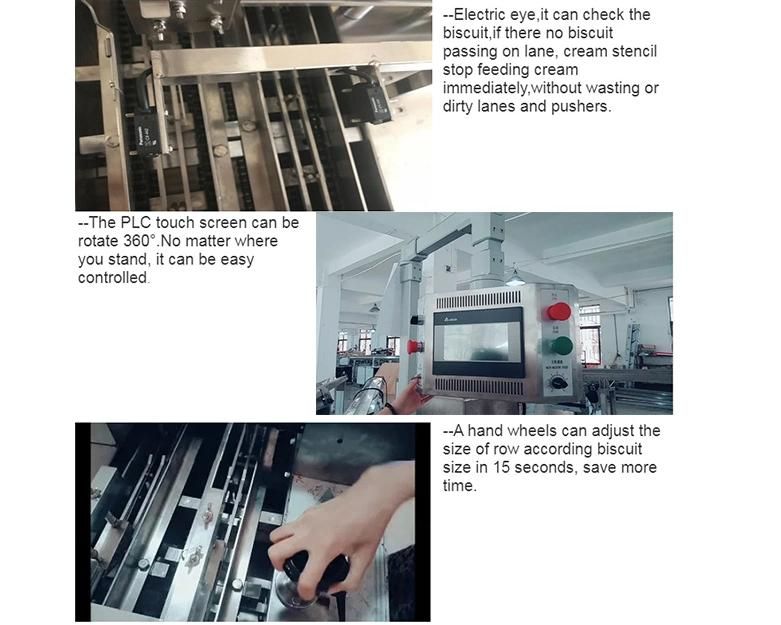 Double Lane Biscuit Sandwich Making Machine with on-Edge Packing Machine