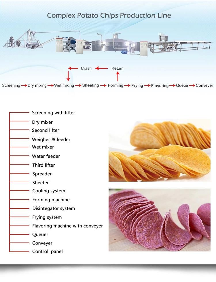 Large Commercial Frying Production Line/Automatic Frying Production Line for Potato Chips/Complete Equipment for Potato