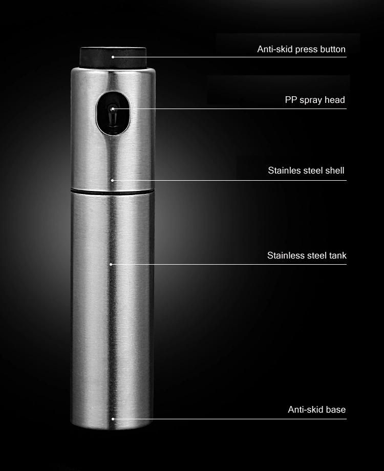 Stainless Steel 304 Portable Edible Oil Spray Vinegar Spray Soda Spray and Soy Sauce Spray with PP Spray Head