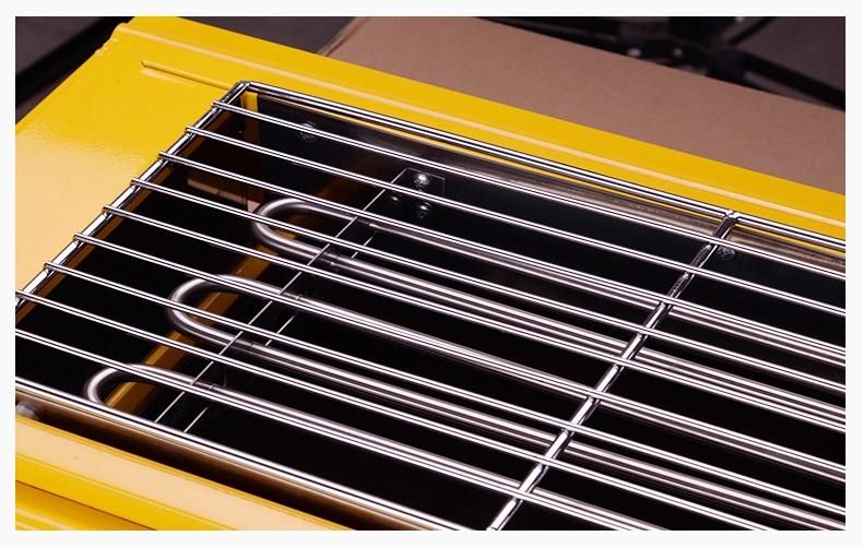 Single Head Yellow Coated Temperature Control Electric BBQ Grill Single Heat Pipe Commercial Using