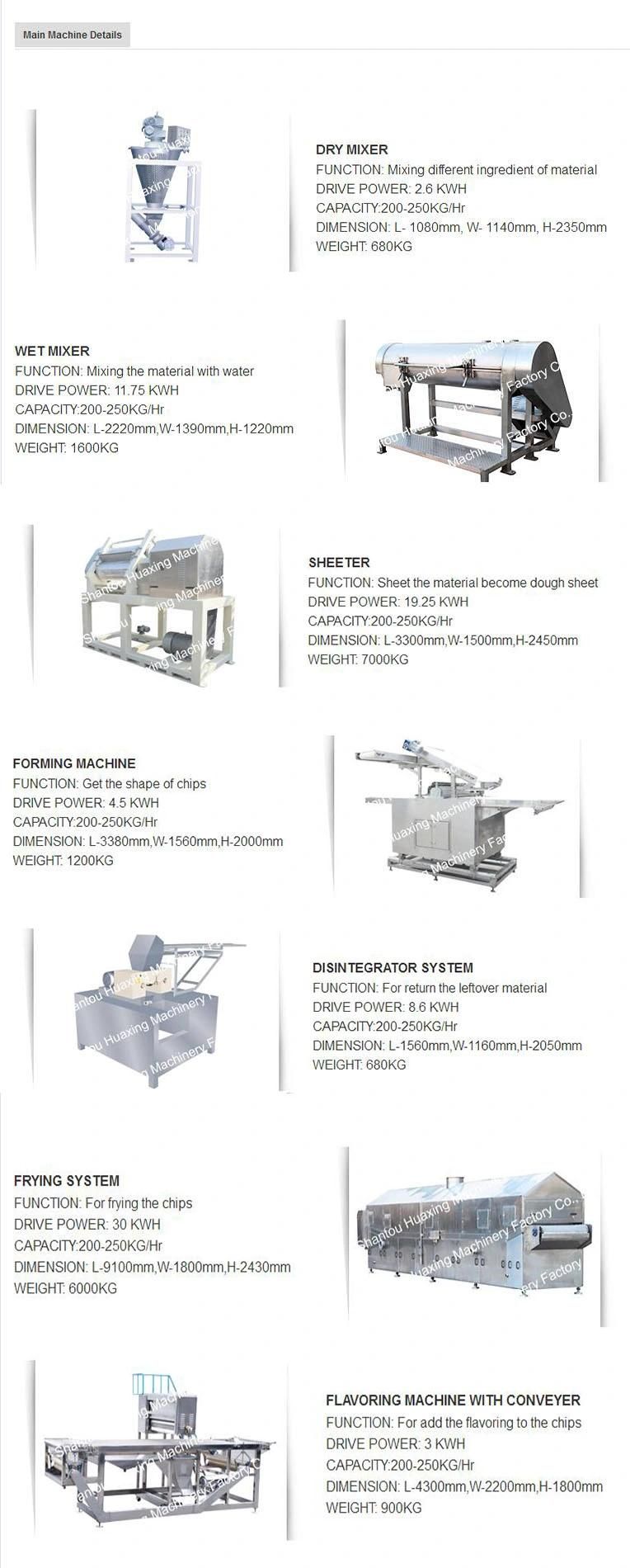 High Quality Fully Automatic Potato Chips Making Machine Production Line and Potato French Fries Making Machine