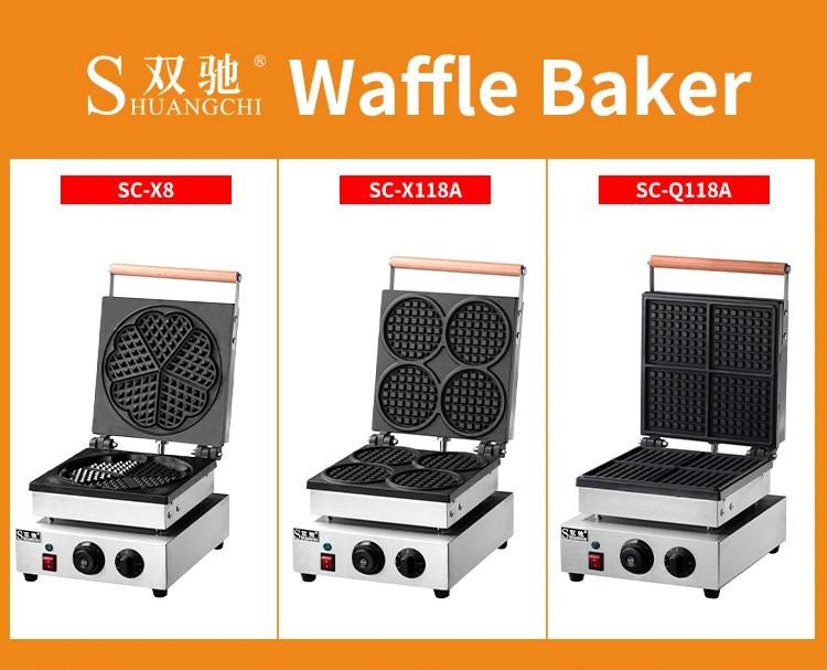 Commercial Electric Four Head Square Waffle Baker Waffle Maker