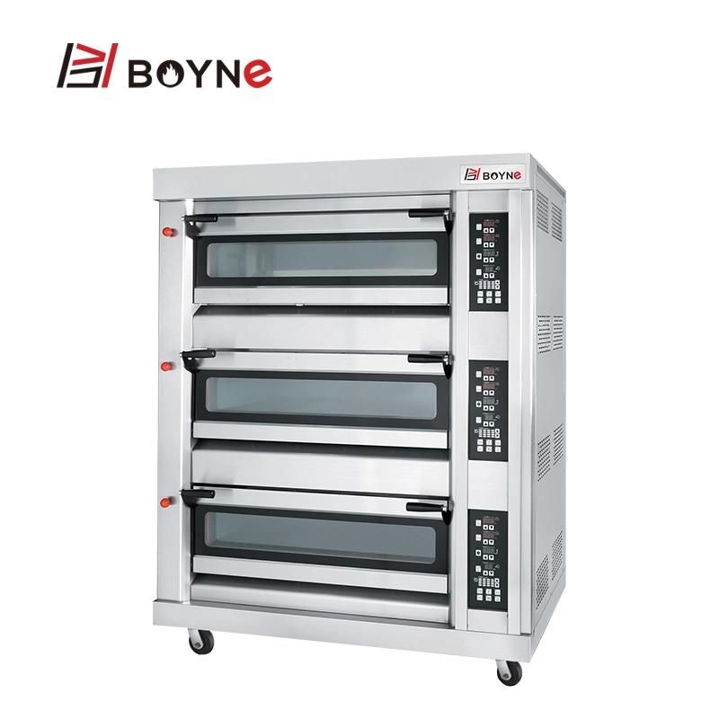 Stainless Steel Gas Bread Machine Three Deck Nine Trays Baking Oven