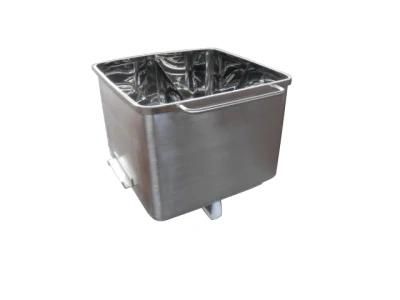 Movable Food Trolley 200L 304 Stainless Steel Meat Skip Car