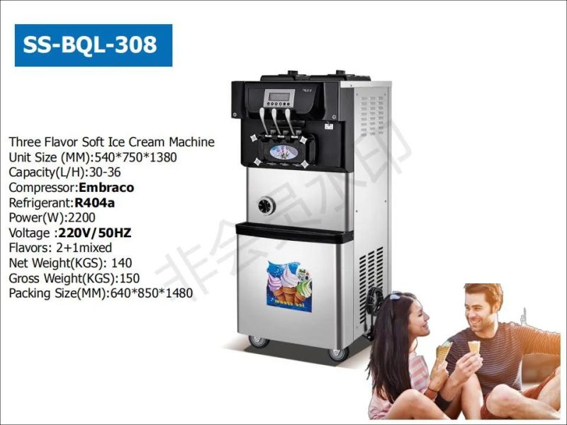 Best Price Small Soft Serve Ice Cream Machine with 3 Flavors