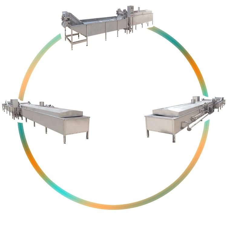 Automatic Conveyor Potato Fries Continuous French Fries Blanching Machine