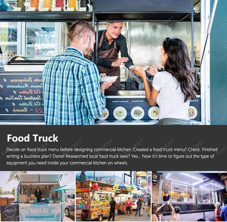 Hot Selling Mobile Food Trailers Fully Equipped Food Truck Equipment Hot Dog Electric Mobile Food Carts for Sale