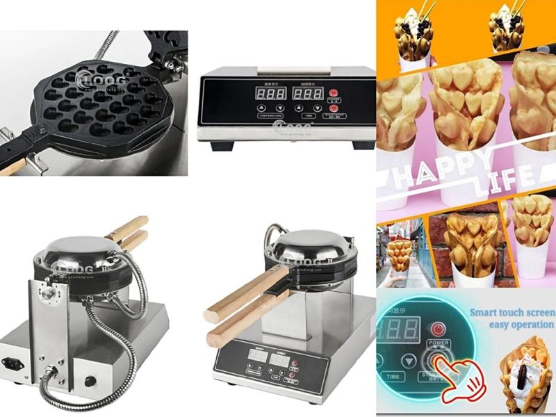 Hot Sales 110V 220V Electric Egg Waffle Machine Best Non-Stick Pan Bubble Egg Waffle Maker Commercial Use