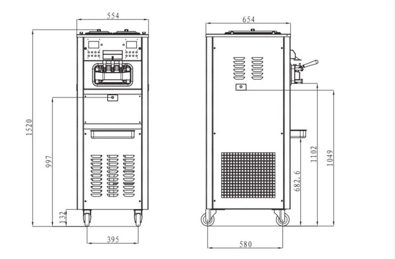 2 Flavors Soft Ice Cream Machine for Commercial Use