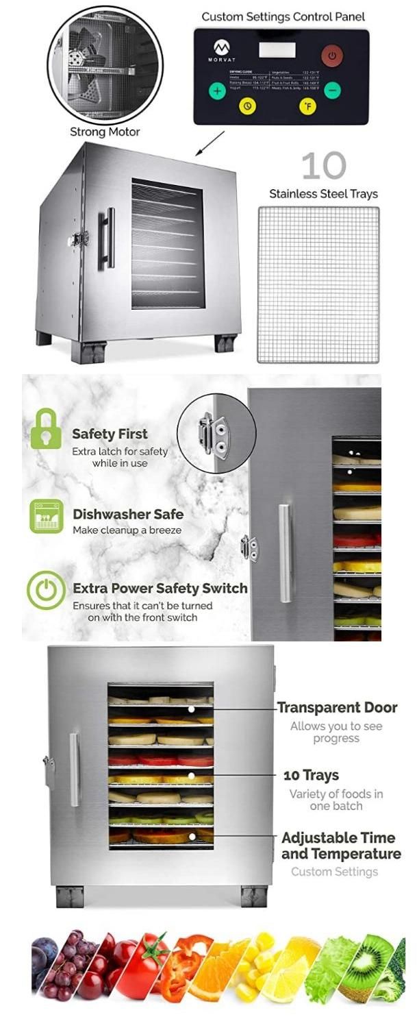 Commercial Stainless Steel Food Dehydrator Multifunctional Drying Machine for Sale