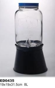 Glass Beverage Jar Special Type Juice Jar