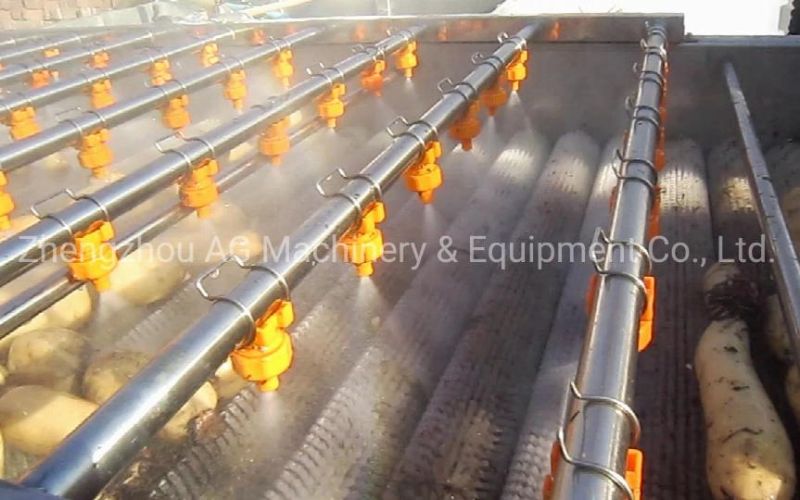 High Efficient Roller Brush Washing Machine for Potato Carrot Root Onion Lettuce
