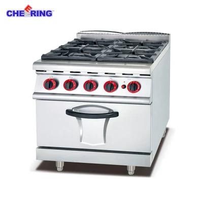 Commercial Gas Range with 4 Burner with &amp; Gas Oven