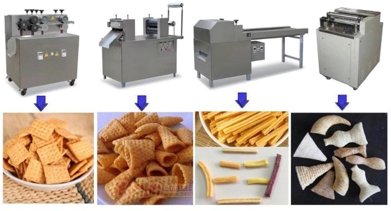 Fried Doritos Tortilla Corn Chips Processing Line Snack Extruder Machine