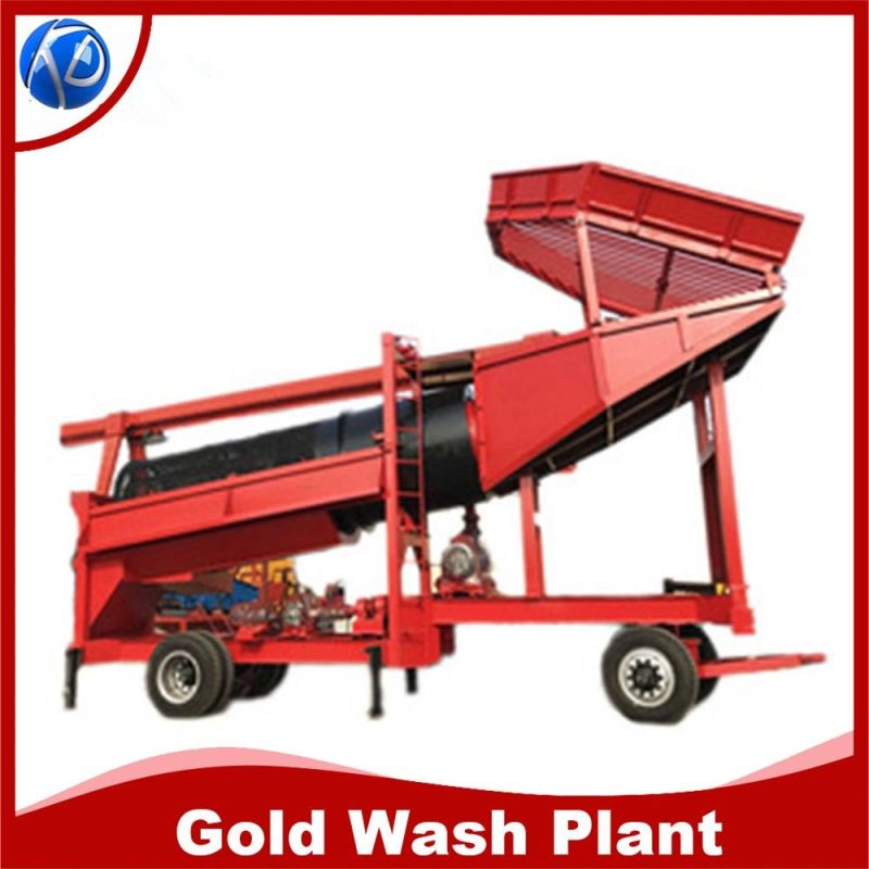 10tph Small Gold Trommel Wash Plant Gold Trommel Screen with Sluice Box