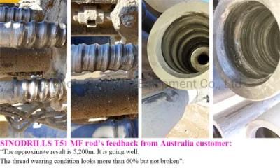 Sinodrills 12' 3660mm Threaded Rod T38 Mf Rock Drill Rod