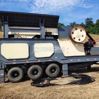 PE400X600 PE600X900 Mobile Tyre Platform Jaw Crusher