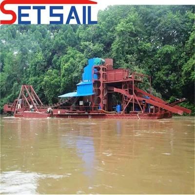 Chain Bucket River Gold Dredger with Agitation Machinery