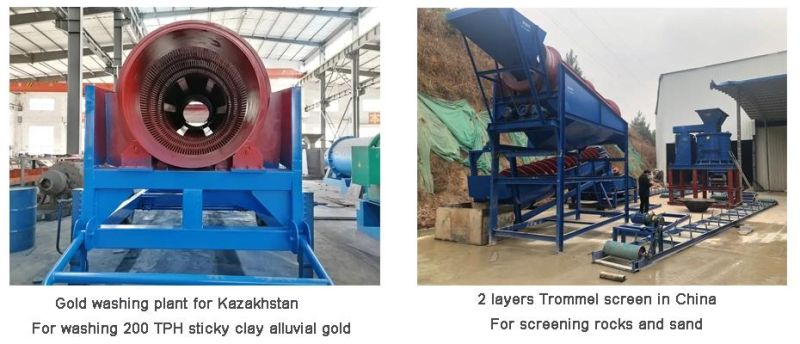 50 Tph Small Portable Sand Washing Machine / Gold Mining Machine Trommel Screen