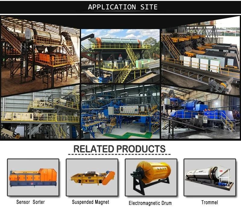 Concentric Eddy Current Separator Used for Separated Aluminum Cans Iron Cans Pet Bottles From Raw Material Bales