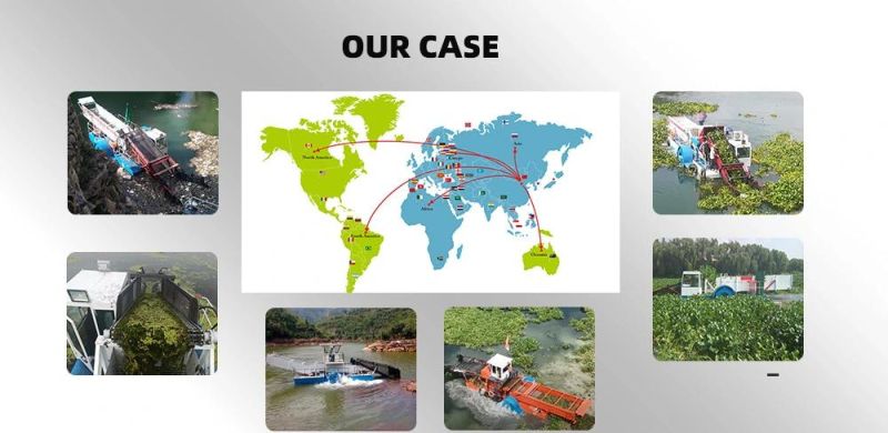 Lowest Price Weed Cutting Dredger River Water Hyacinth Cutting Collection Garbage Boat Aquatic Weed Harvester Trash Skimmer