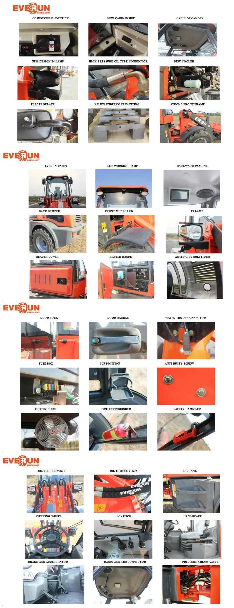 Qingdao Everun 800kg Mini Front End Radlader with Bucket