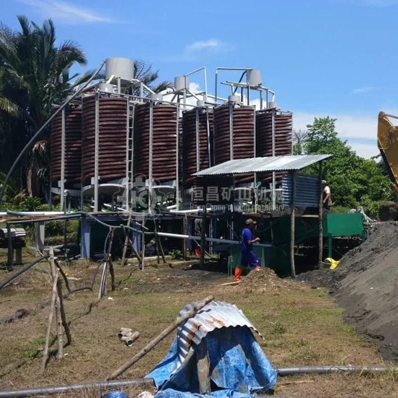 Gold Mining Equipment Gravity Separator Chrome Wash Plant Zircon Ore Sand Spiral Chute Concentration Separator 8 Tph