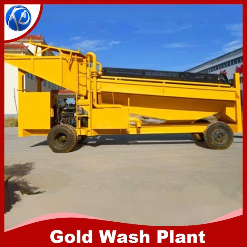 10tph Small Gold Trommel Wash Plant Gold Trommel Screen with Sluice Box