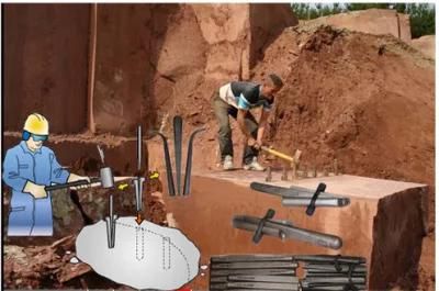 Manual Rock Splitter Wedges and Shims for Stonesplitting