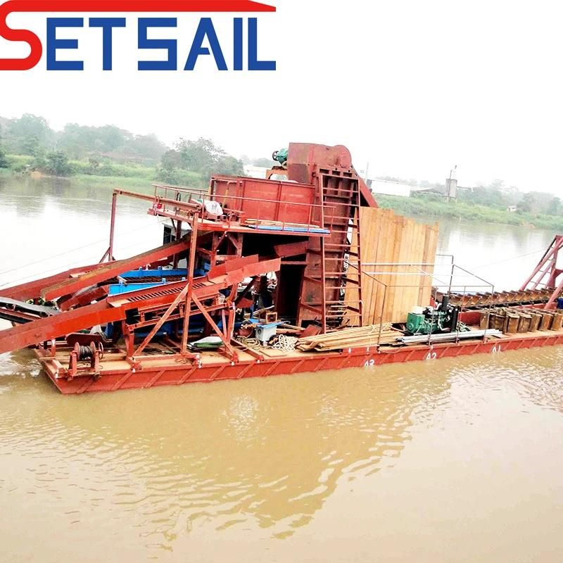 River Gold and Lake Diamond Mining Dredger with Chain Bucket