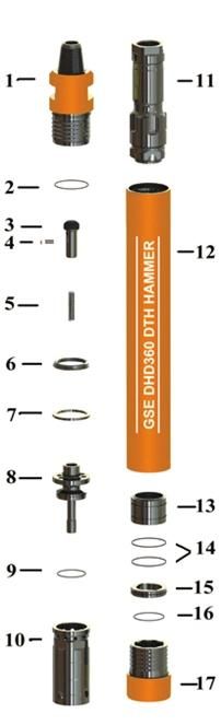Gse High Pressure DHD360 DHD 360 DTH Hammer for Mining Water Well Rock Drilling