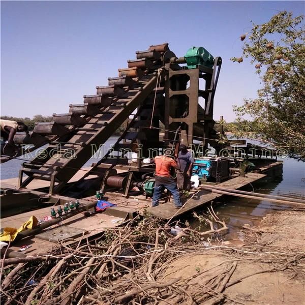 Good Quality Bucket Chain Alluvial Gold Dredger with High Efficiency Diamind Dredge