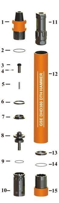 Gse- DHD380 DHD 380 DTH Hammer for Water Well Drilling