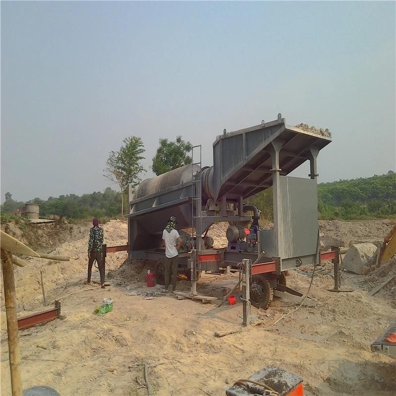 High Efficiency Mobile Gold Washing Trommel with Gold Purify Production Line